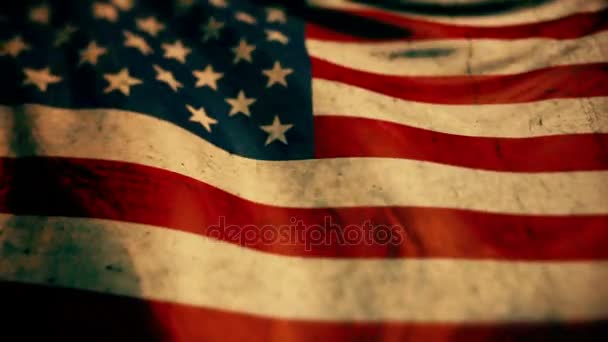 Ωραία σημαία της το ανέμισμα ΗΠΑ στον άνεμο - Πλάνα, βίντεο