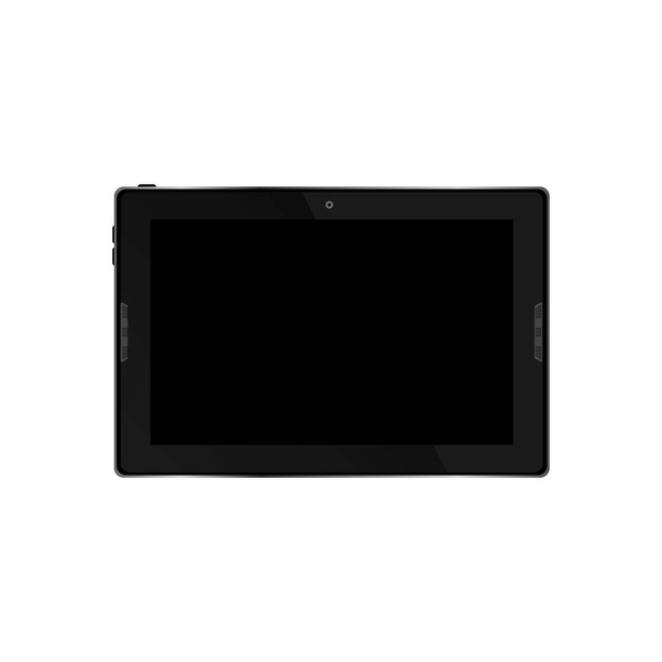 Beyaz arkaplanda boş ekran izole edilmiş gerçekçi tablet bilgisayar. Vektör eps10 illüstrasyonu - Vektör, Görsel