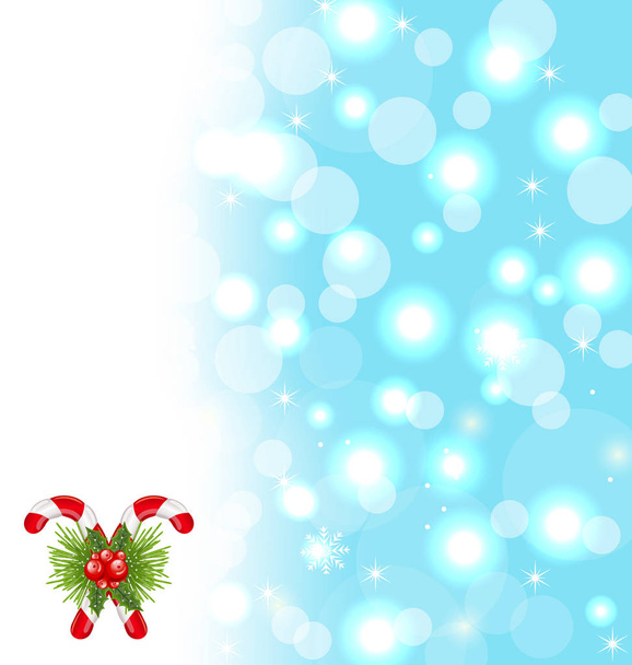 Weihnachten niedliche Tapete mit Funkeln, Schneeflocken, Zuckerrohr - Foto, Bild