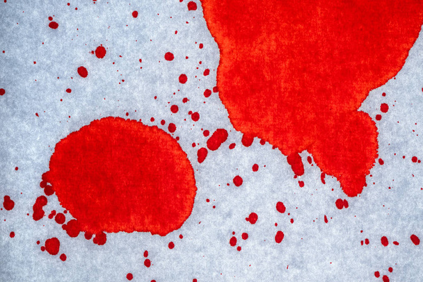 Blood stains on white paper - Φωτογραφία, εικόνα