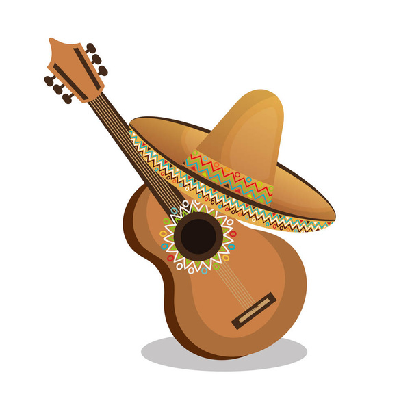 guitar instrument musical icon - Vector, Image