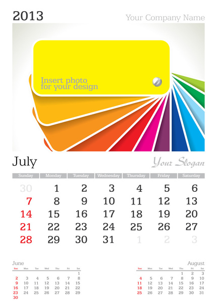 Julio 2013 Calendario A3
 - Foto, imagen