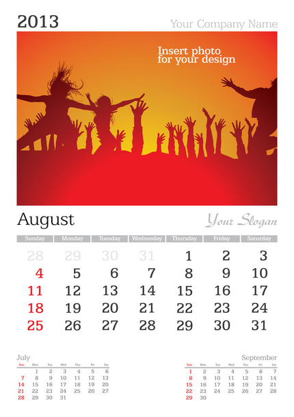 Agosto 2013 Calendario A3
 - Foto, imagen