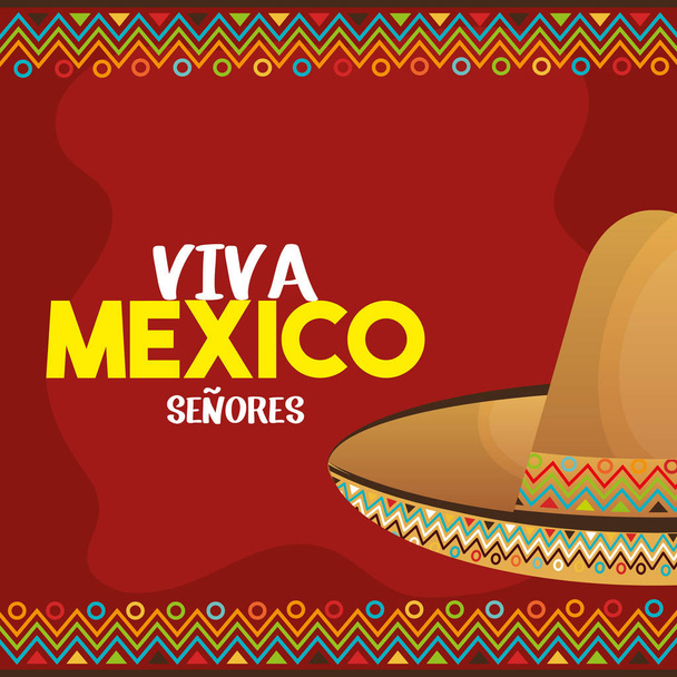 Viva Мексика плакат значок - Вектор, зображення