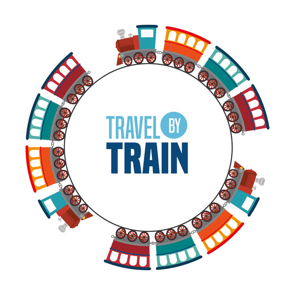 travel by train concept icon - Vetor, Imagem
