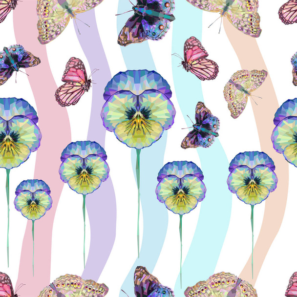 Abstract colorful butterflies with flowers - Foto, Bild