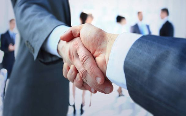 Biznes osób spotkanie dyskusyjne Handshake firmy koncepcja - Zdjęcie, obraz