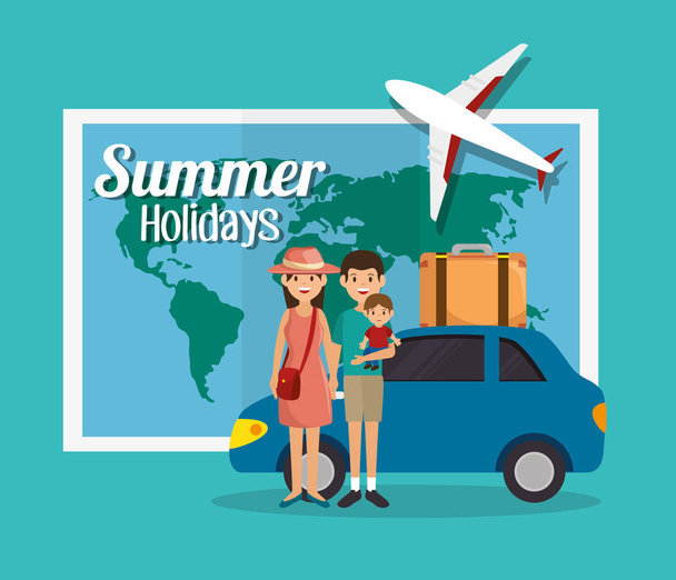 summer vacations holiday poster - Vector, imagen