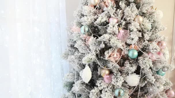 Christmas holiday tree with Christmas balls - Footage, Video