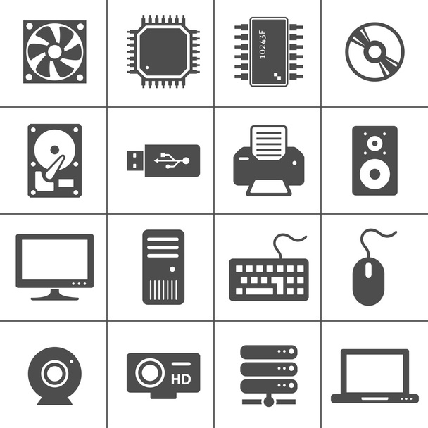 Ikonen der Computerhardware - Vektor, Bild