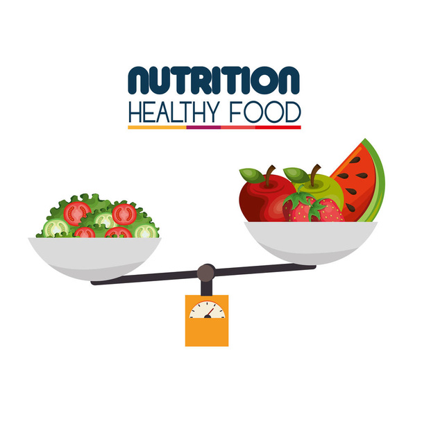 nutrition healthy food icon - Vector, Image