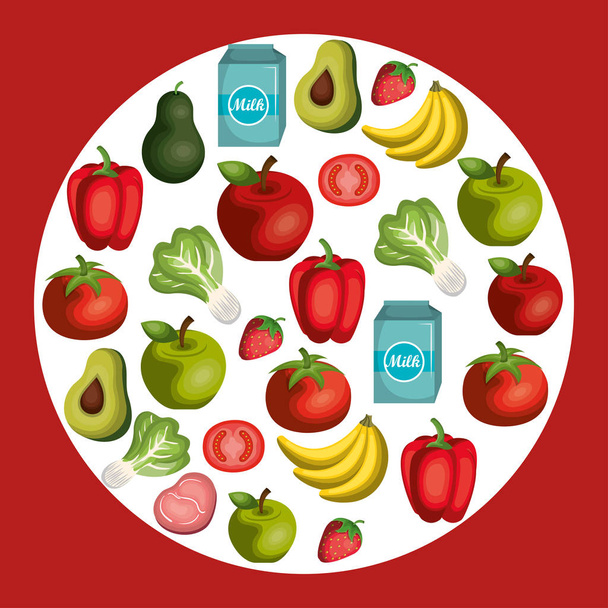 nutrition saine icône des aliments
 - Vecteur, image