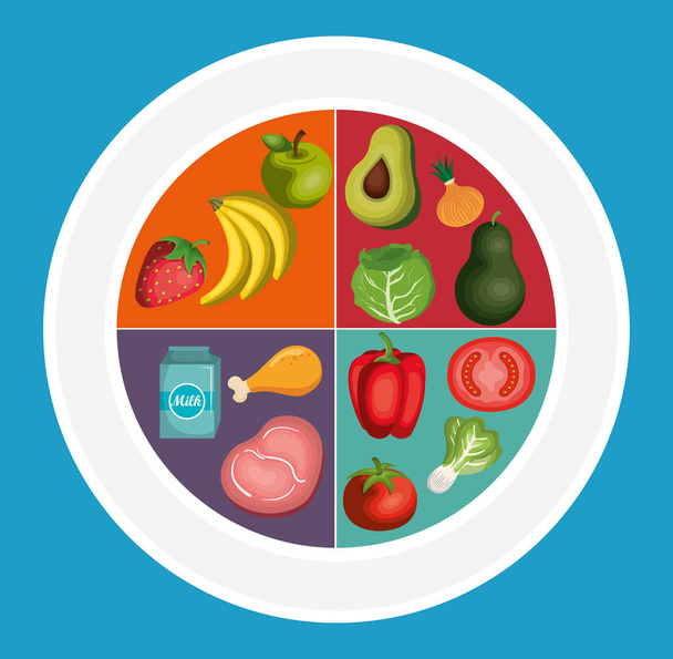 nutrición comida saludable icono
 - Vector, Imagen