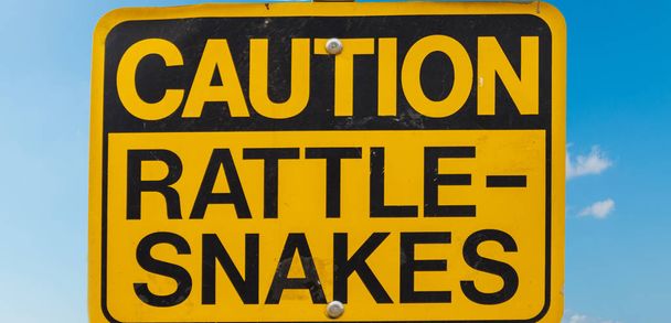 CAUTION RATTLE SNAKES signs - Photo, Image