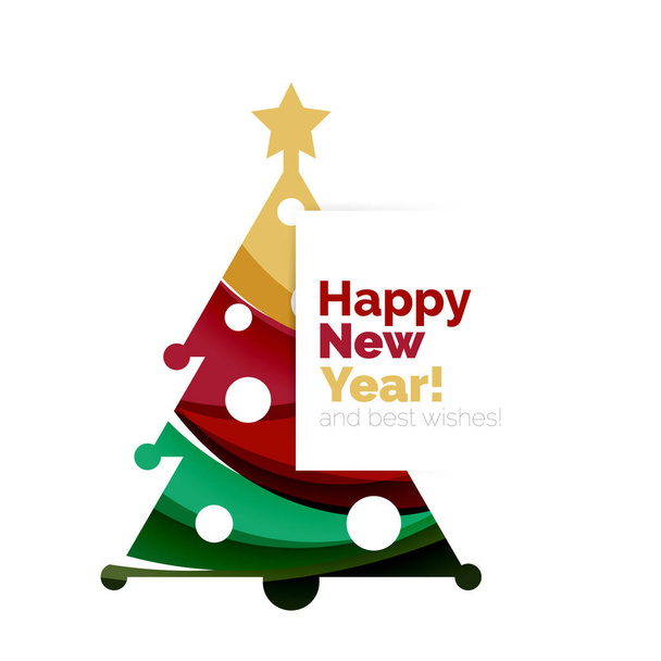 Happy New Year and Chrismas holiday greeting card elements - Vetor, Imagem