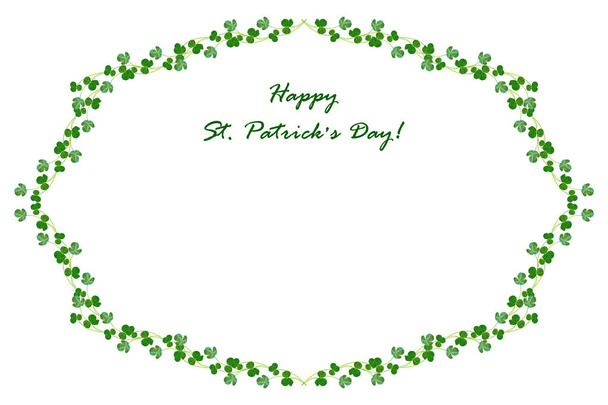 Zielona koniczyna liść na białym tle na białym tle. St.Patrick 's  - Zdjęcie, obraz
