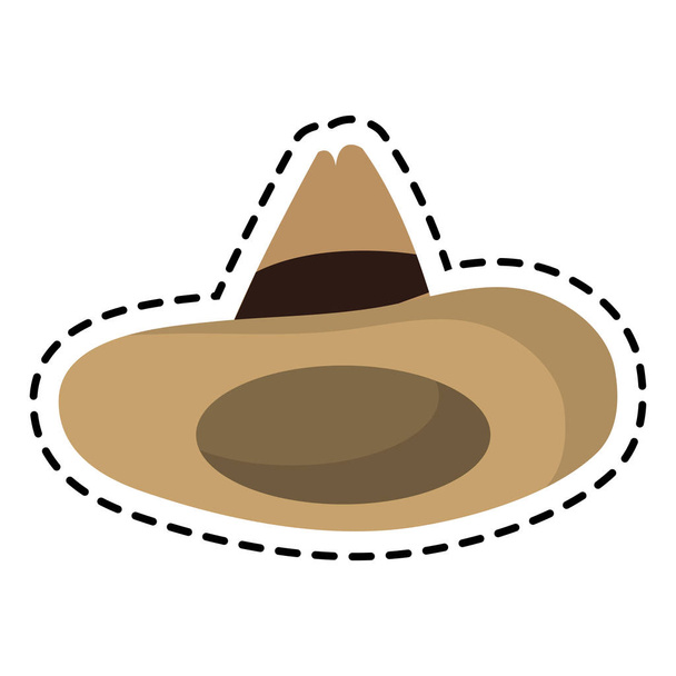 Diseño de sombrero mexicano aislado
 - Vector, Imagen