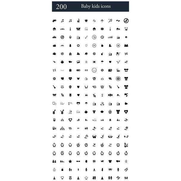 set di 200 icone per bambini
 - Vettoriali, immagini