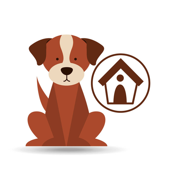獣医の犬介護家犬のアイコン - ベクター画像