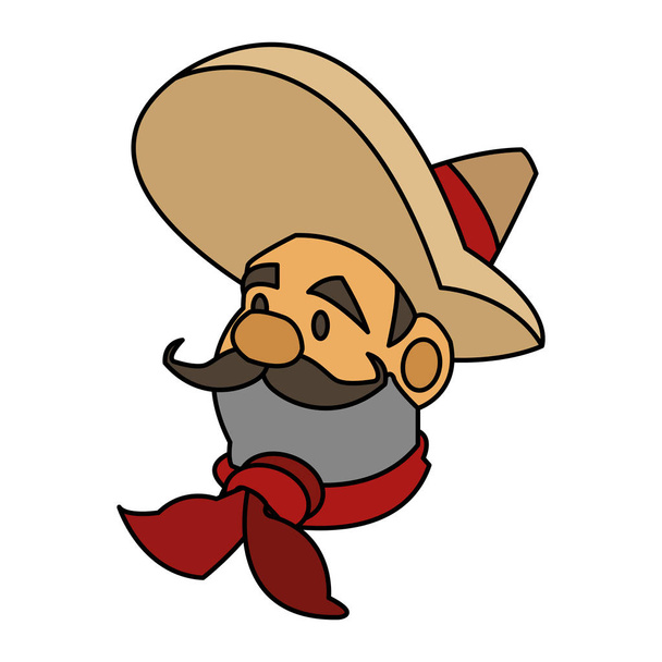 Isolated mexican man design - Vector, Image