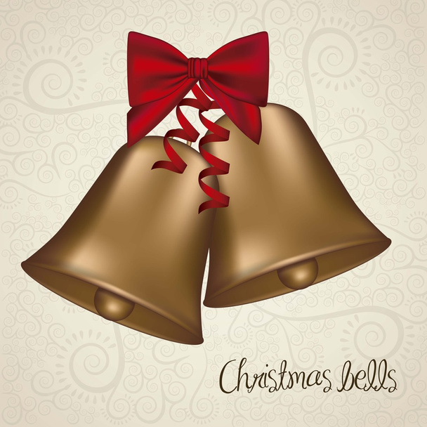 christmas golden bells - Vector, Image