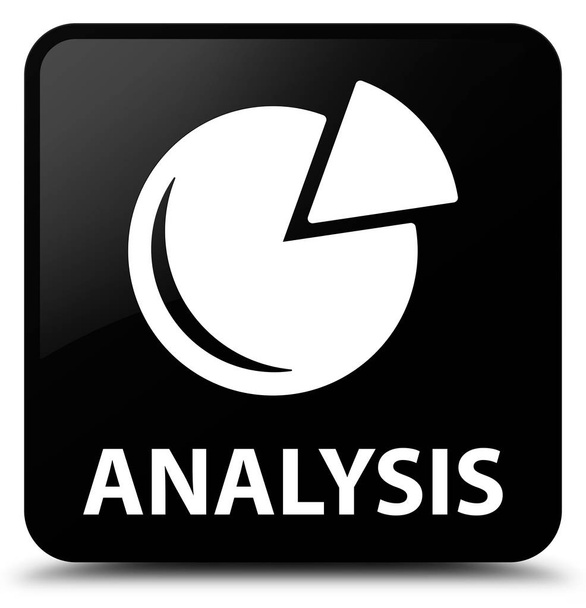 Čtvercové tlačítko analýza (graf ikony) Černá - Fotografie, Obrázek