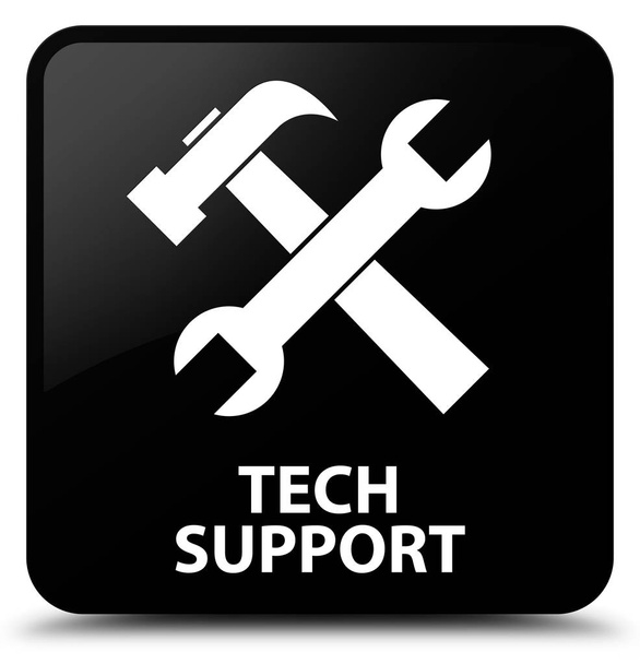 Τεχνολογίας υποστήριξη (εικονίδιο Εργαλεία) μαύρο τετράγωνο κουμπί - Φωτογραφία, εικόνα