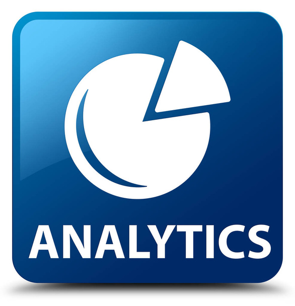 Analytics (grafik simgesi) mavi kare düğme - Fotoğraf, Görsel