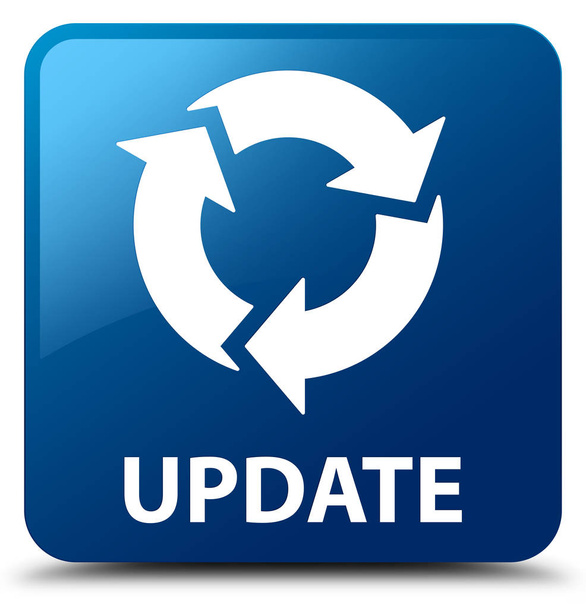 Update (refresh icon) blue square button - Photo, Image