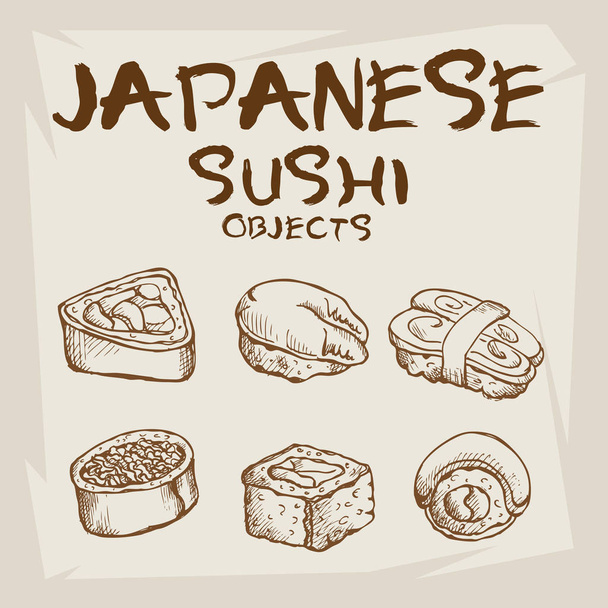 Japan food drawing graphic  design objects - Vector, afbeelding