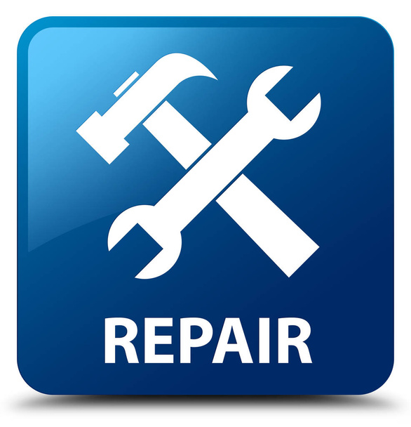 Reparar (icono de herramientas) botón cuadrado azul
 - Foto, Imagen