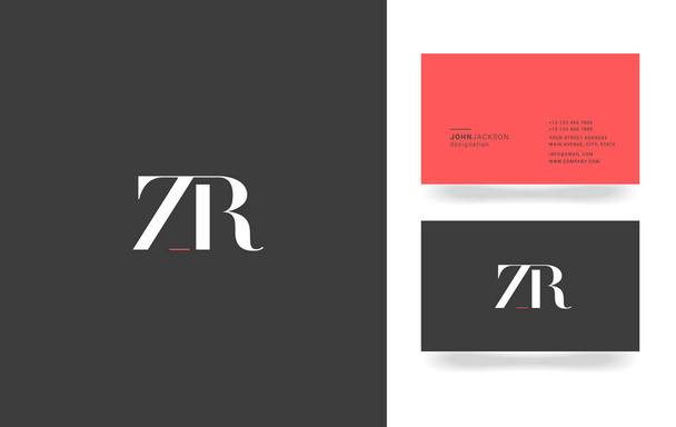 Z & R Letter Logo - Vektör, Görsel