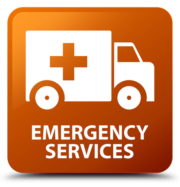 Servicios de emergencia marrón botón cuadrado
 - Foto, imagen