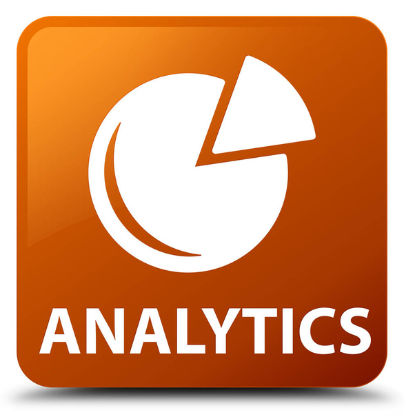 Τετράγωνο κουμπί Analytics (εικονίδιο γραφήματος) καφέ - Φωτογραφία, εικόνα
