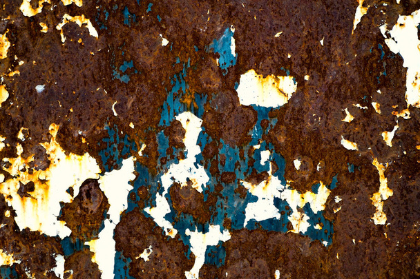 Rusty Colored Metal with cracked paint, grunge background - Foto, immagini
