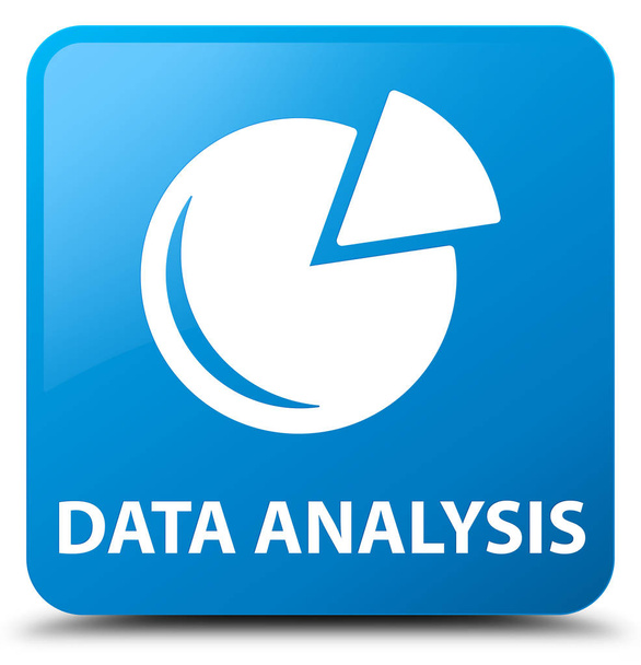 Data analyse (grafiek pictogram) cyaan blauw vierkante knop - Foto, afbeelding