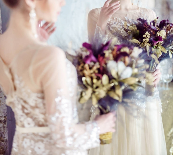 beautiful bride with flowers - Photo, Image