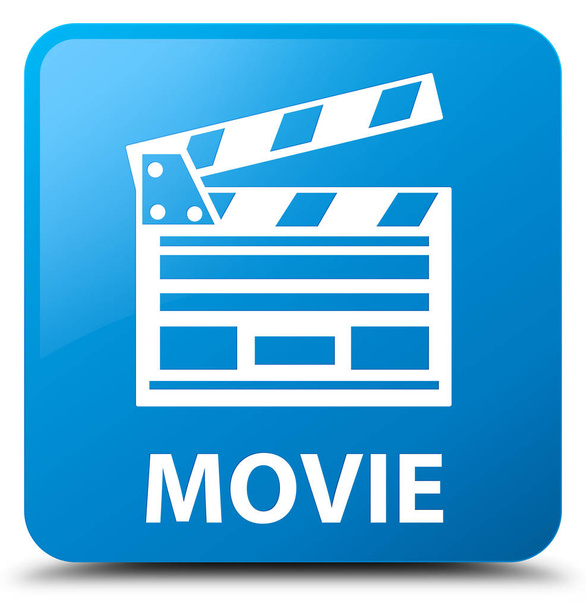 Film (icona della clip del cinema) pulsante quadrato blu ciano
 - Foto, immagini
