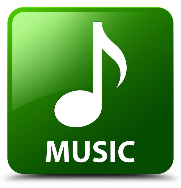 Music green square button - Fotó, kép