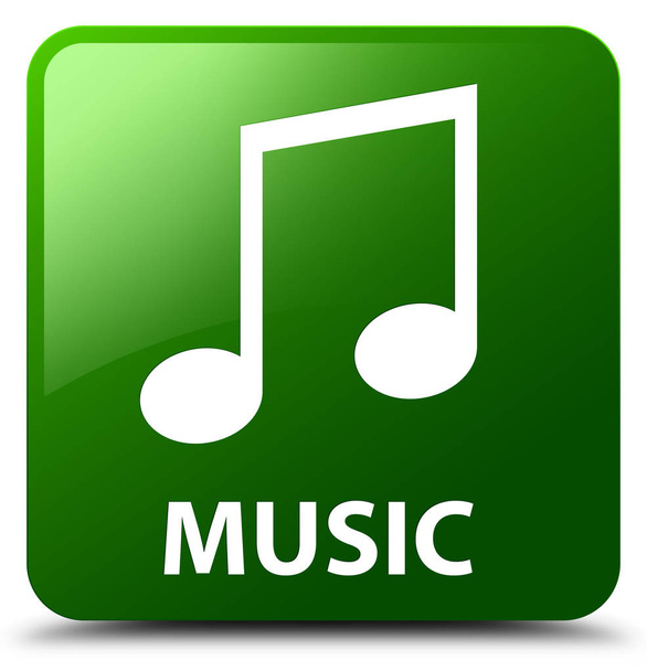 Music (tune icon) green square button - Fotó, kép