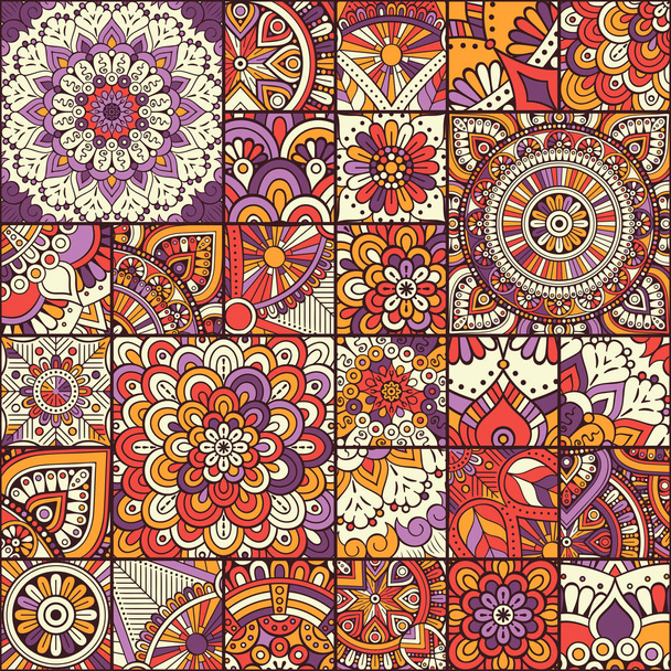Ethnique floral motif sans couture
 - Vecteur, image