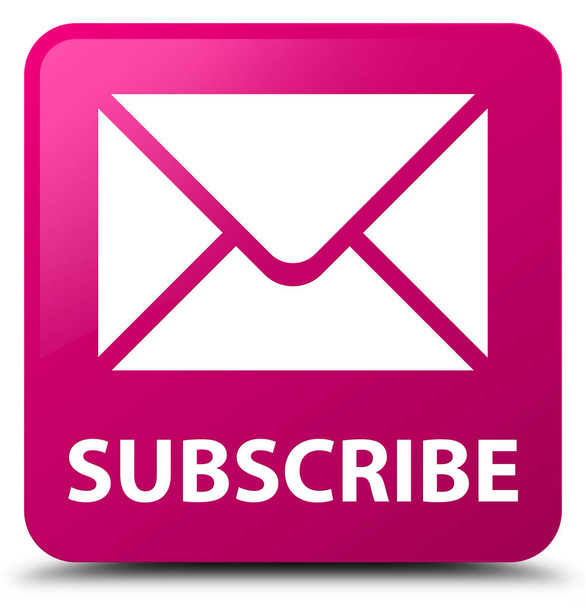 Inscreva-se (ícone de e-mail) botão quadrado rosa
 - Foto, Imagem