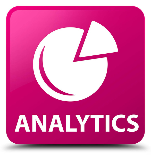 Analytics (grafik simgesi) pembe kare düğme - Fotoğraf, Görsel
