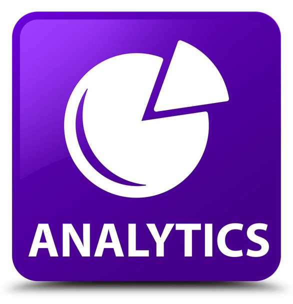 アナリティクス (グラフ アイコン) 紫正方形ボタン - 写真・画像