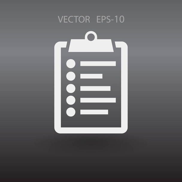 Flat icon of clipboard - Vektor, obrázek