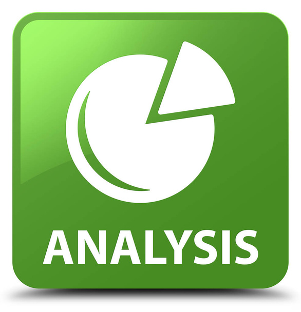 Zachte groene vierkante knop analyse (grafiek pictogram) - Foto, afbeelding