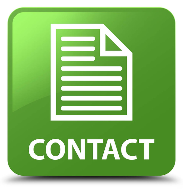 Kontakt (Seitensymbol) weicher grüner quadratischer Knopf - Foto, Bild