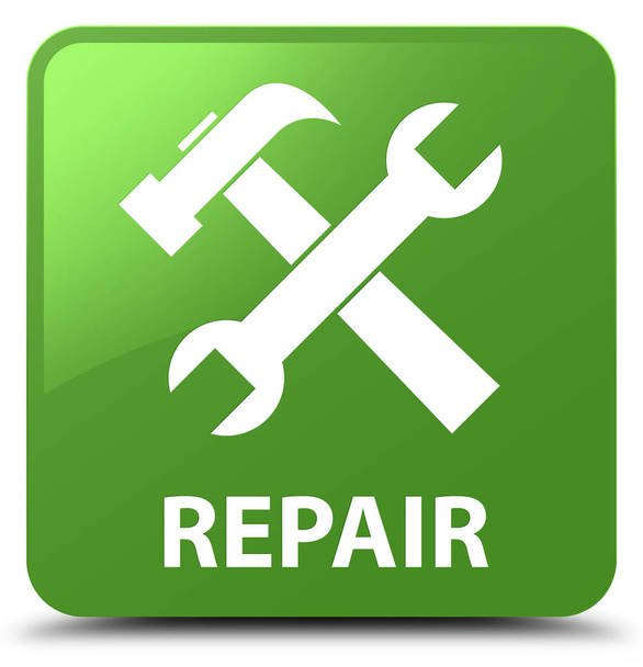 Reparar (icono de herramientas) botón cuadrado verde suave
 - Foto, Imagen