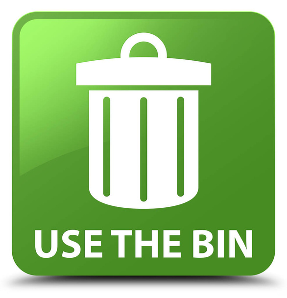 Use the bin (trash icon) soft green square button - Photo, Image