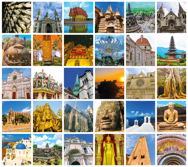 wereld monumenten collage - Foto, afbeelding
